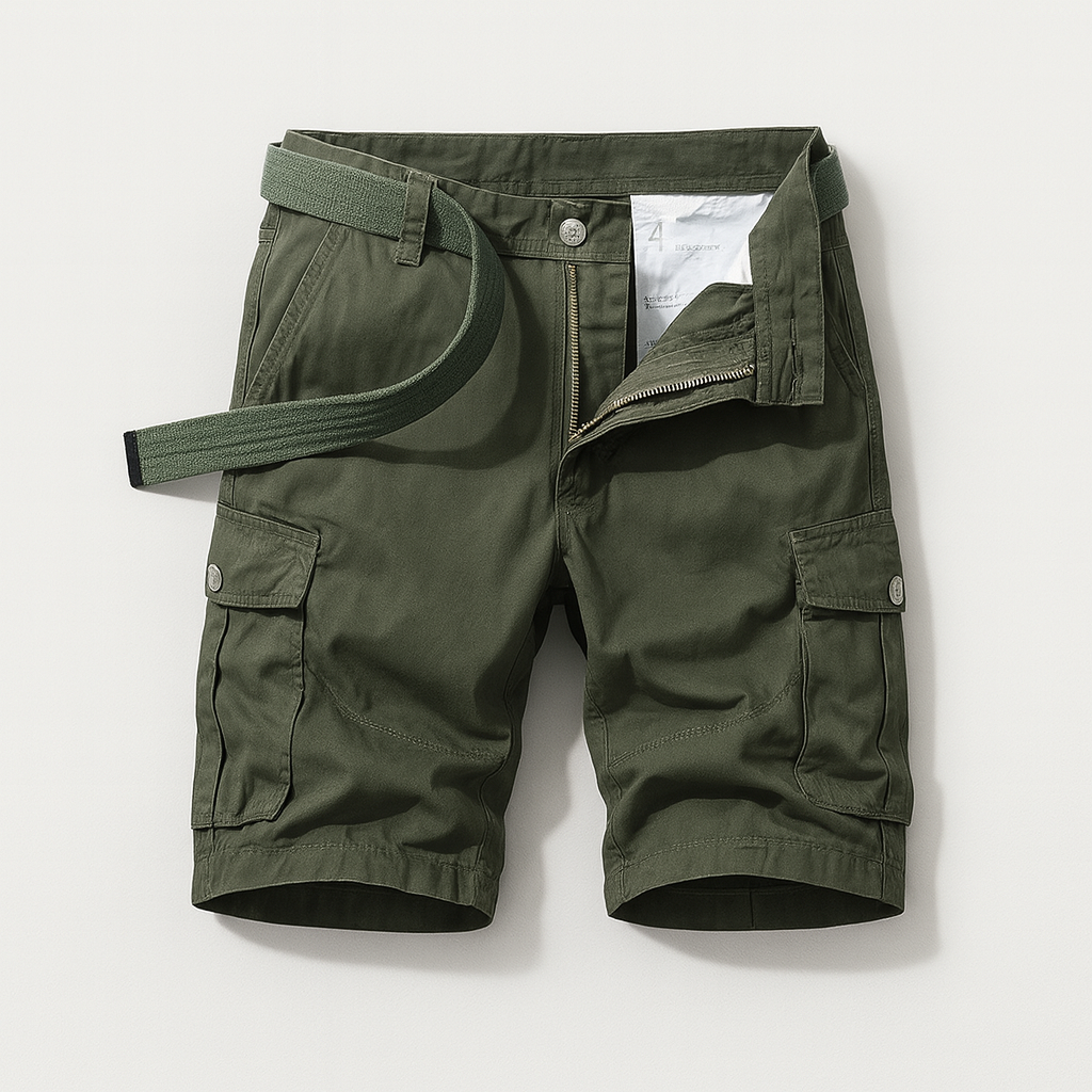 Men's Cargo Shorts with Utility Pockets & Belt