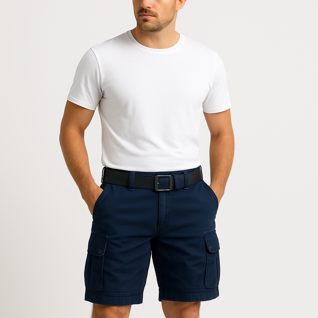 Men's Cargo Shorts with Utility Pockets & Belt