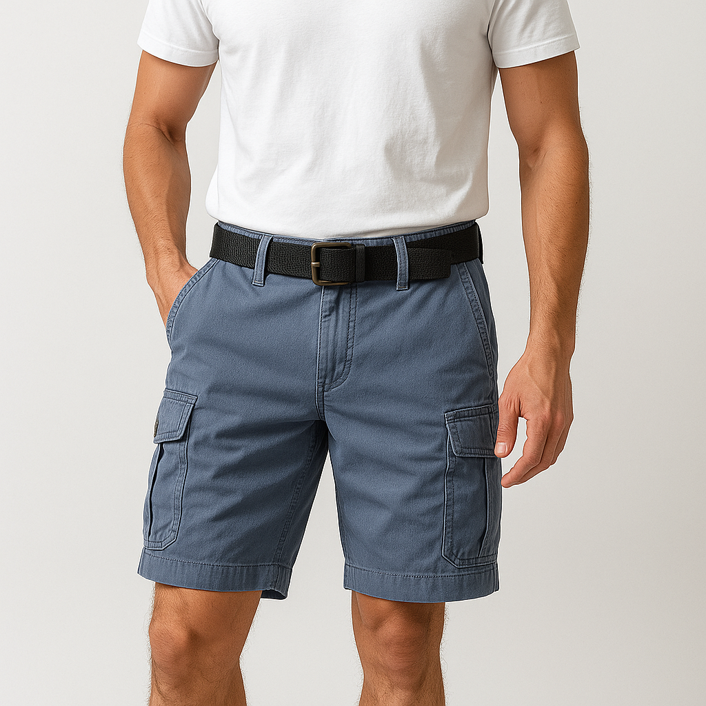Men's Cargo Shorts with Utility Pockets & Belt