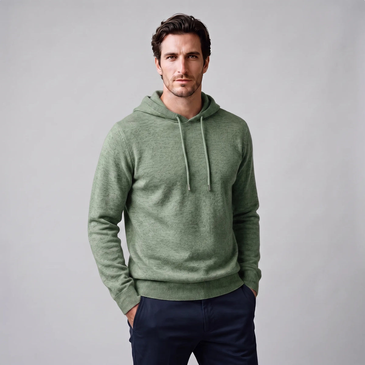 Men's Smart Casual Hoodie | Ribbed Cuffs & Hem