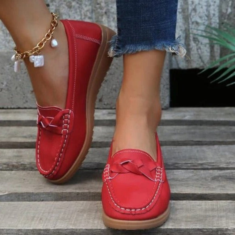 Women’s Slip-On Loafers with Woven Strap