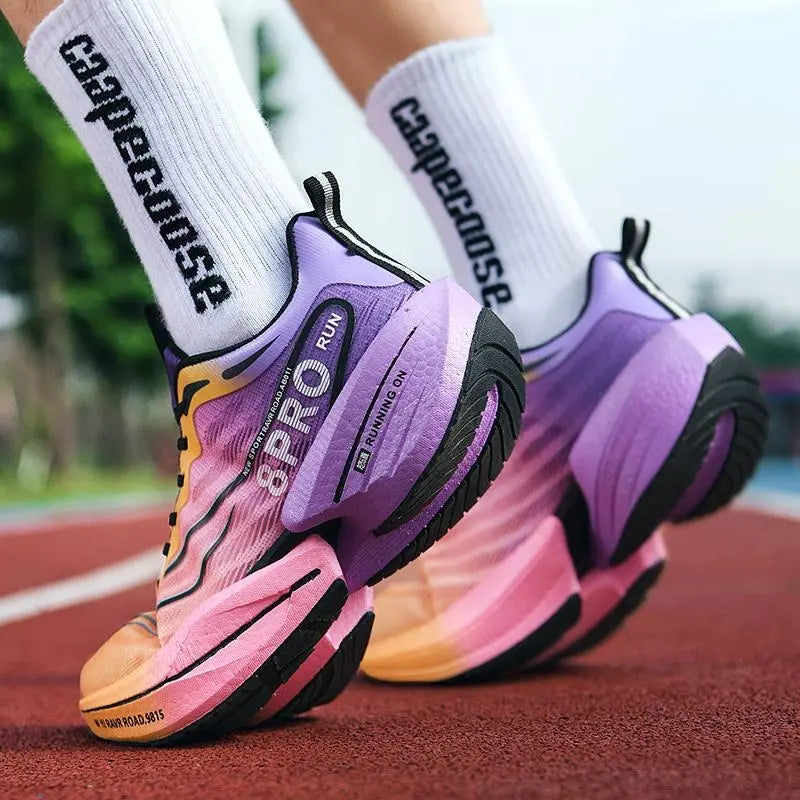 Chunky Sole Running Trainers with Mesh Upper