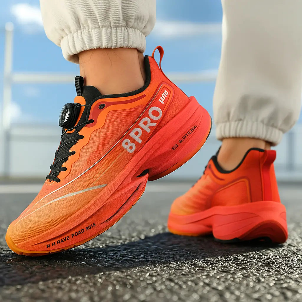 Chunky Sole Running Trainers with Mesh Upper