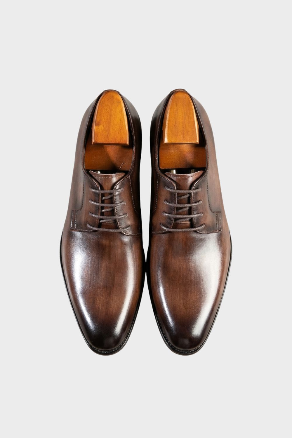 Leather Oxford Shoes with Cap Toe
