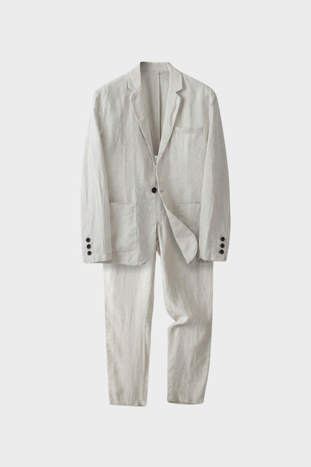 Tailored Linen-Blend Suit with Unstructured Fit