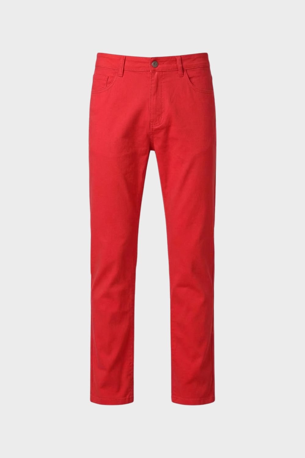 Men's Straight-Leg Trousers in Cotton Twill