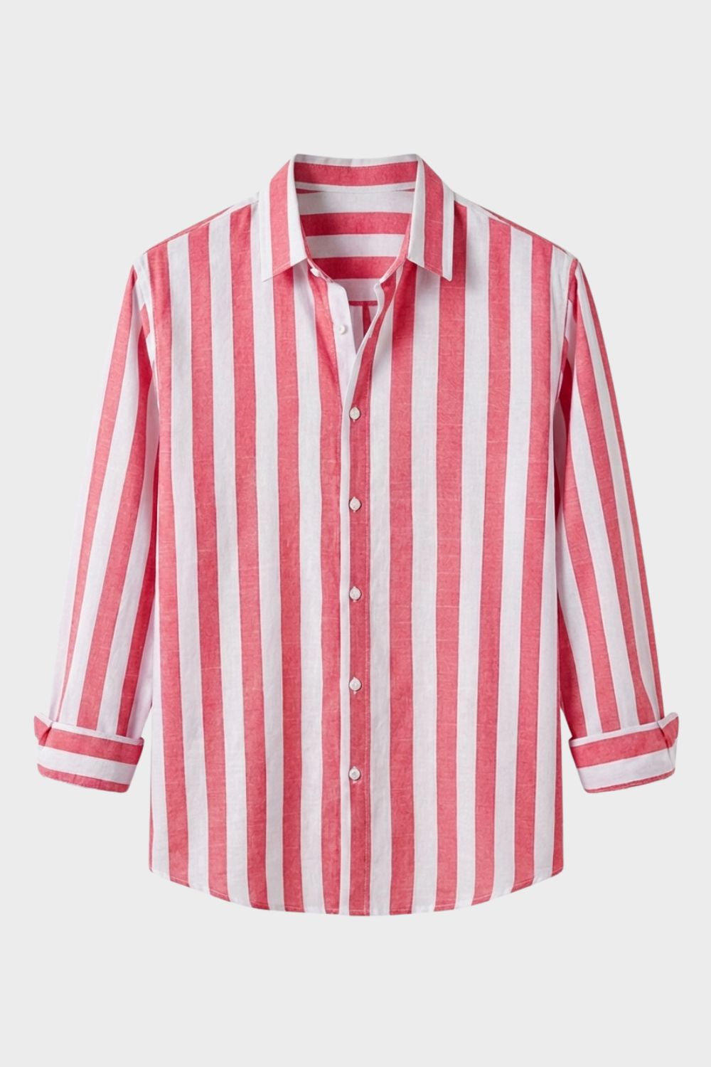 Men's Striped Linen Shirt with Button Front