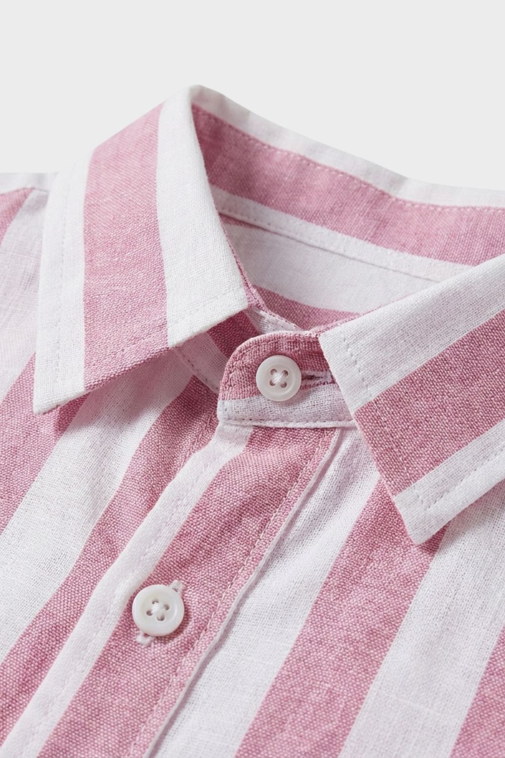 Men's Striped Linen Shirt with Button Front
