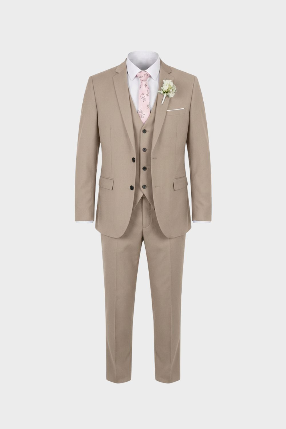 Tailored Three-Piece Suit with Notch Lapel