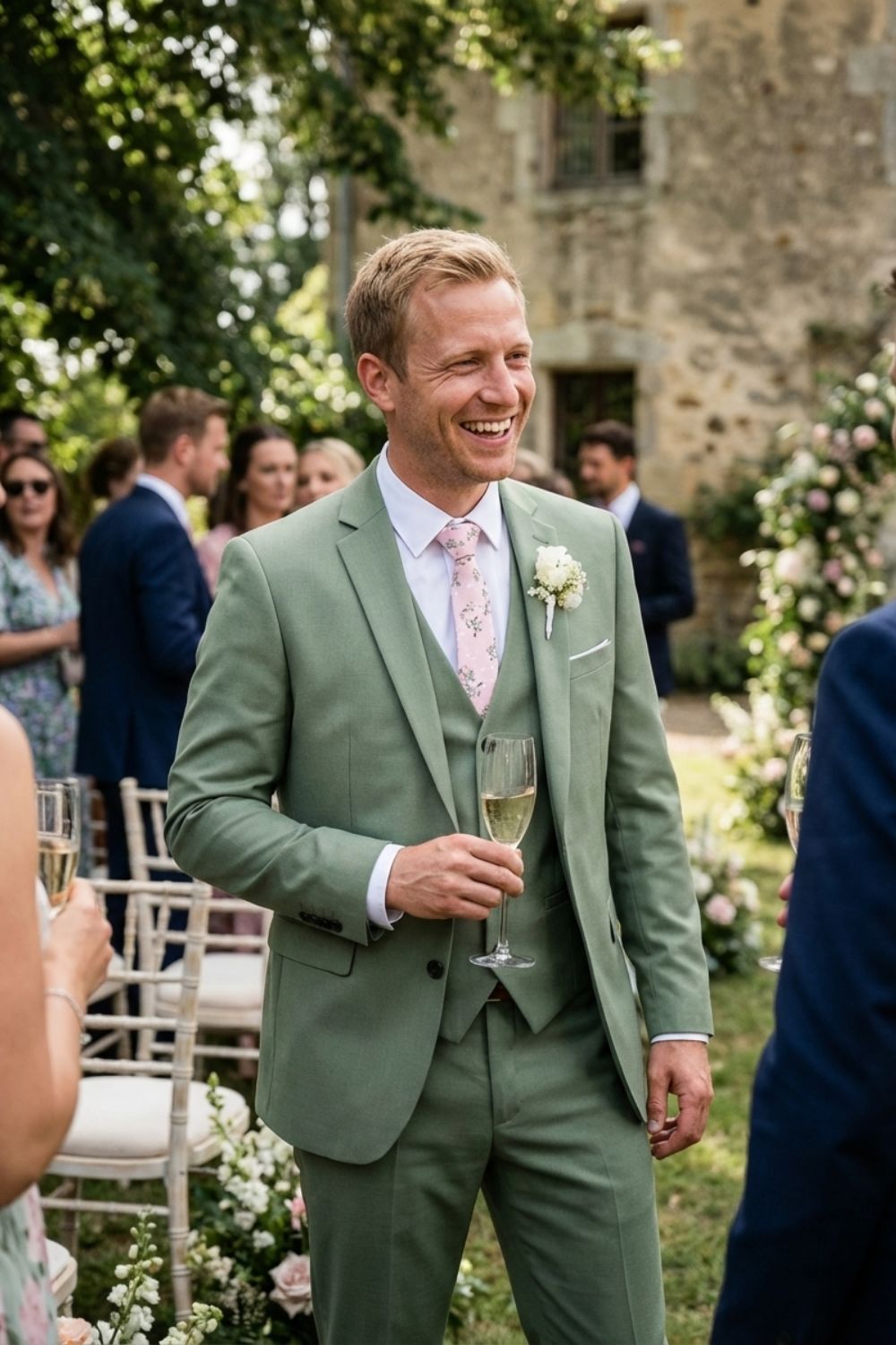 Tailored Three-Piece Suit with Notch Lapel