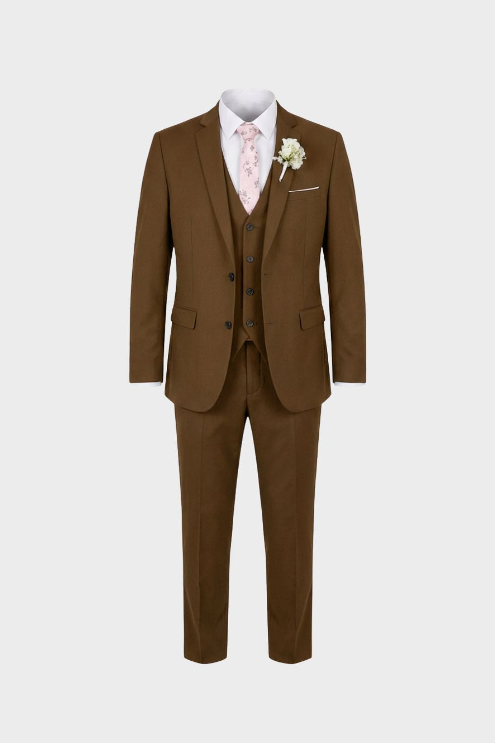 Tailored Three-Piece Suit with Notch Lapel