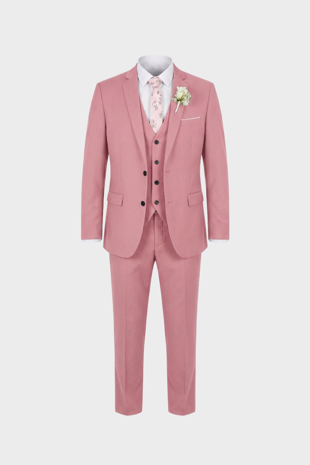 Tailored Three-Piece Suit with Notch Lapel