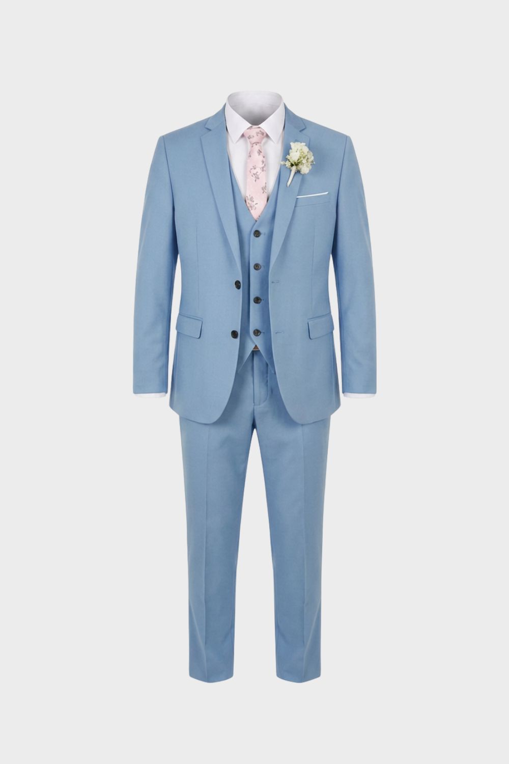 Tailored Three-Piece Suit with Notch Lapel