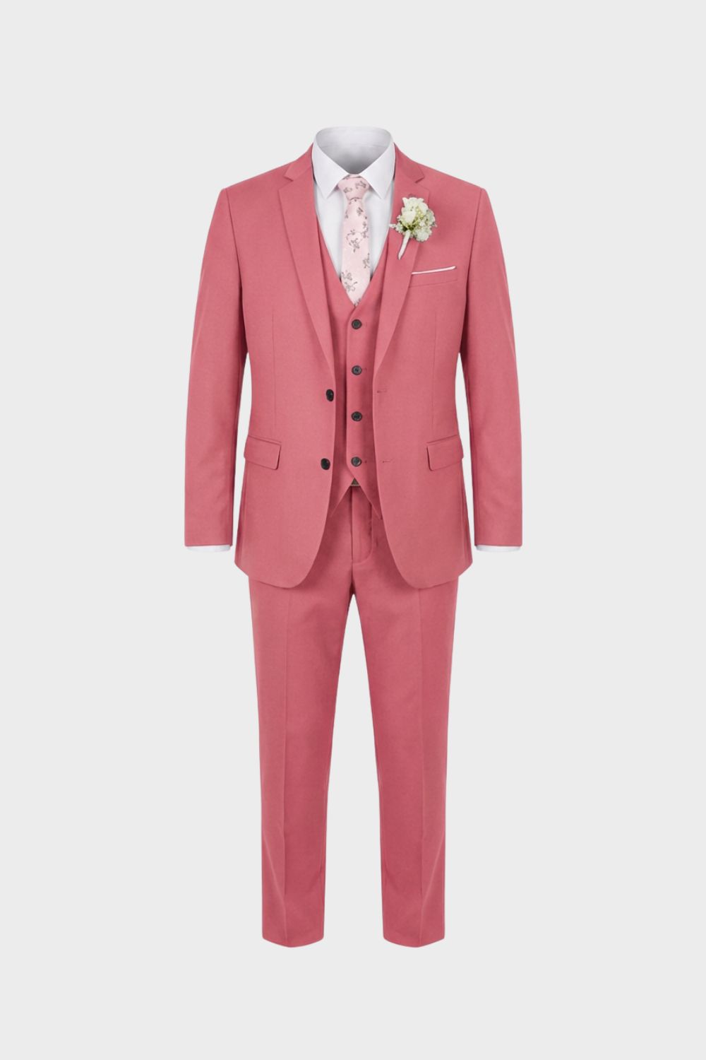 Tailored Three-Piece Suit with Notch Lapel