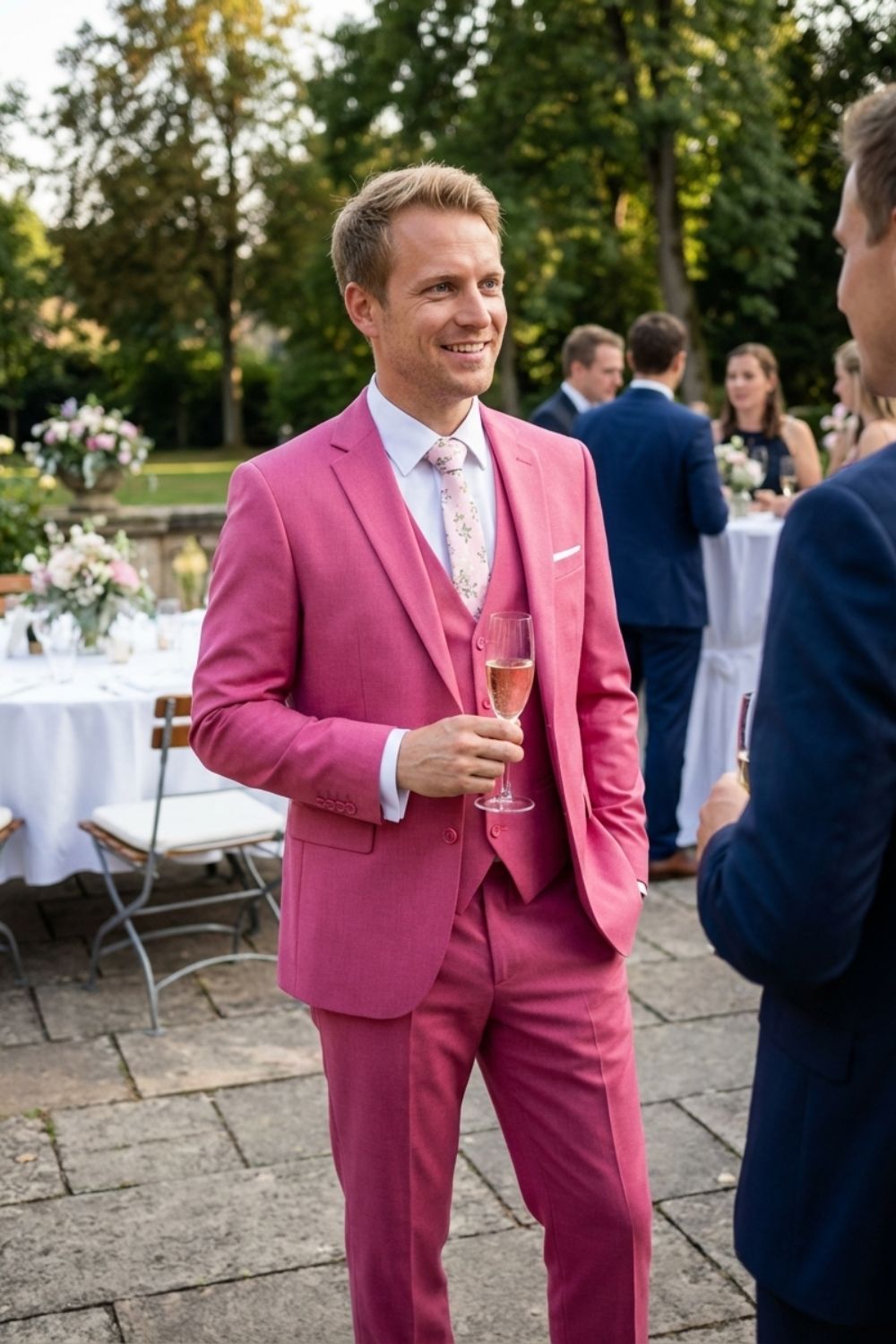 Tailored Three-Piece Suit with Notch Lapel