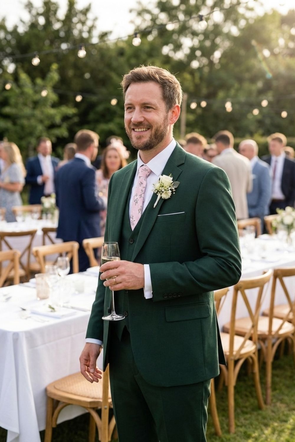Tailored Three-Piece Suit with Notch Lapel