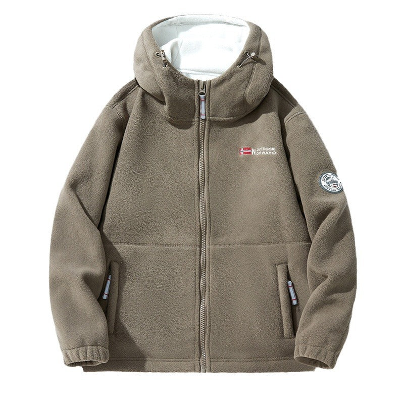 Men’s Hooded Fleece Jacket with Zip Pockets