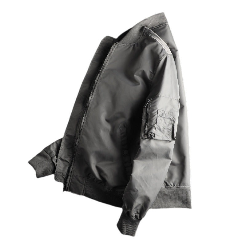 Men’s Lightweight Bomber Jacket with Utility Sleeve Pocket