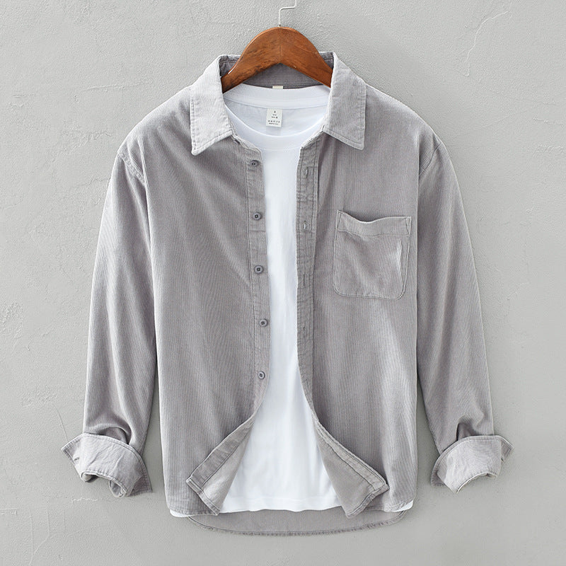 Men's Corduroy Overshirt with Chest Pocket