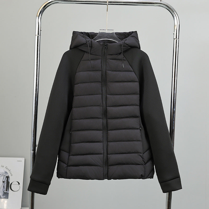 Women’s Hybrid Hooded Puffer Jacket with Padded Front