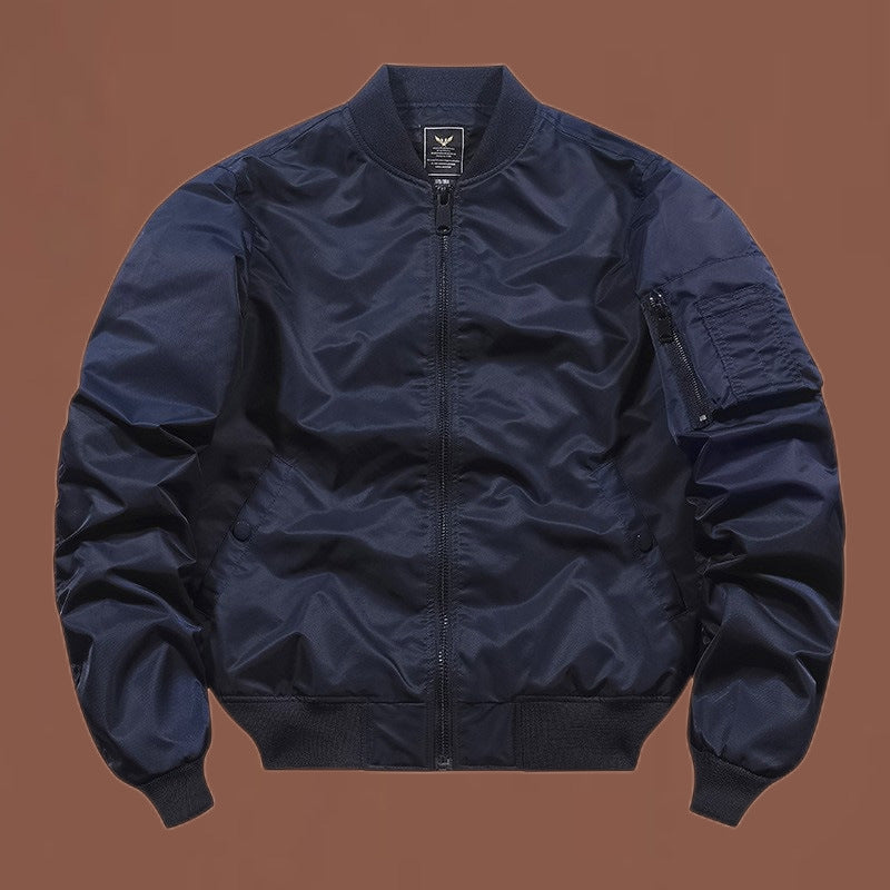 Men’s Lightweight Bomber Jacket with Utility Sleeve Pocket