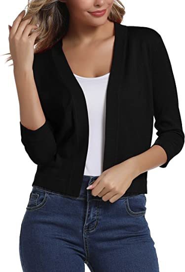 Damski krótki kardigan bez zapięcia
