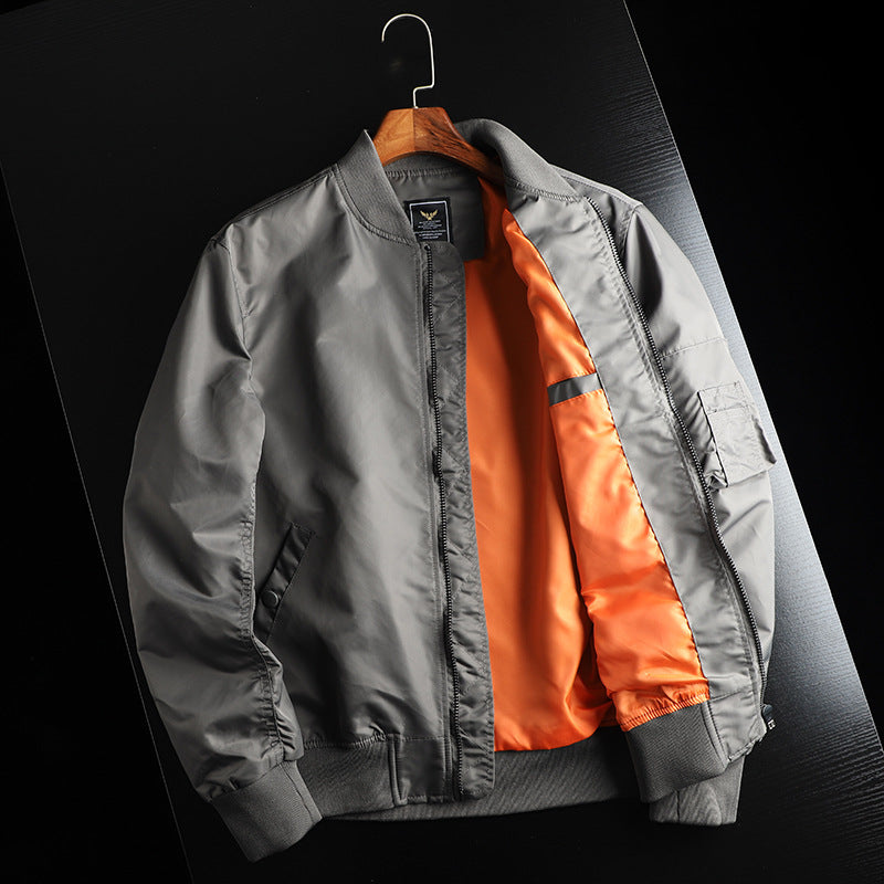 Men’s Lightweight Bomber Jacket with Utility Sleeve Pocket