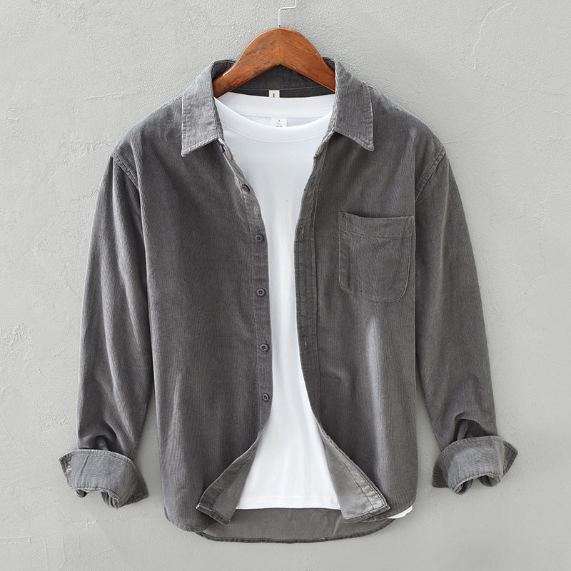 Men's Corduroy Overshirt with Chest Pocket