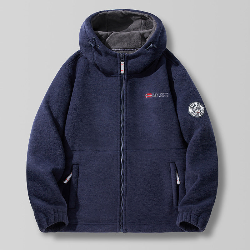 Men’s Hooded Fleece Jacket with Zip Pockets
