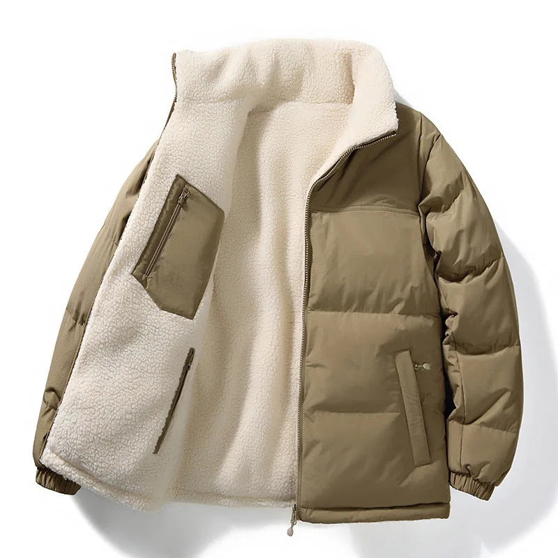 Men's Reversible Puffer Jacket | Sherpa Lined Winter Coat