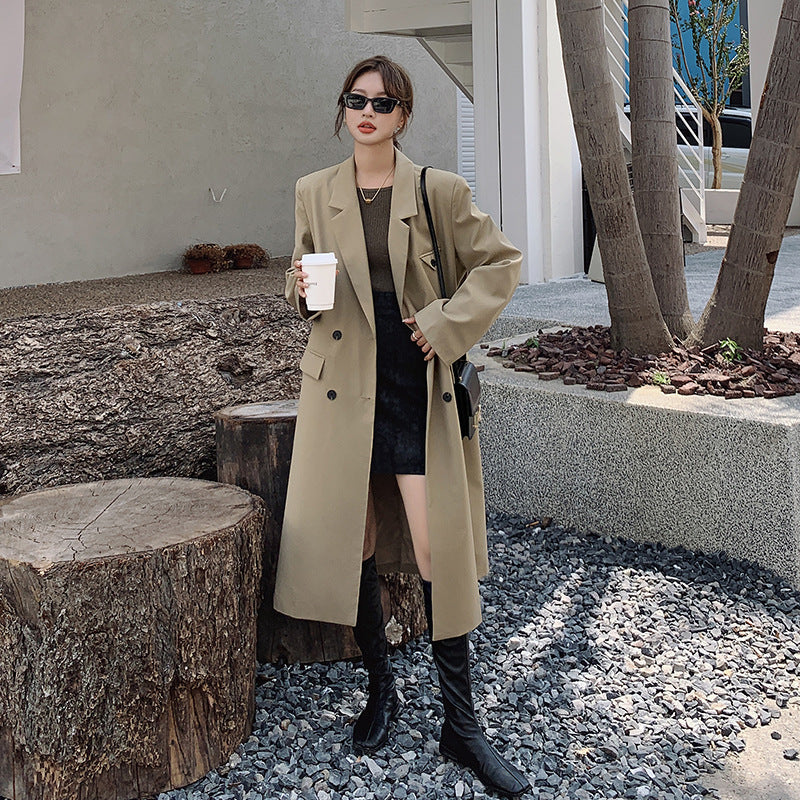 Women’s Longline Double-Breasted Tailored Coat
