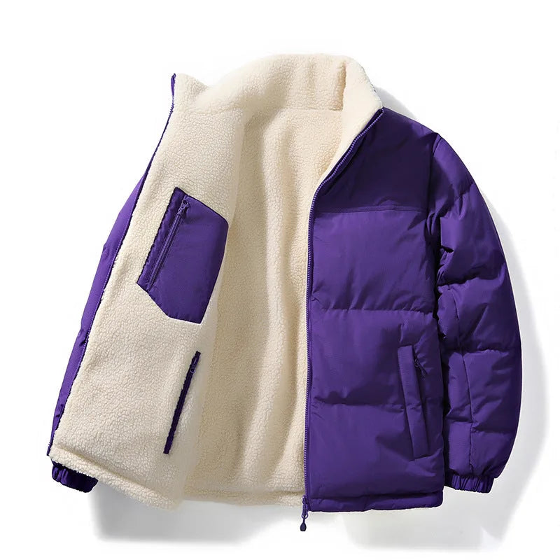 Men's Reversible Puffer Jacket | Sherpa Lined Winter Coat