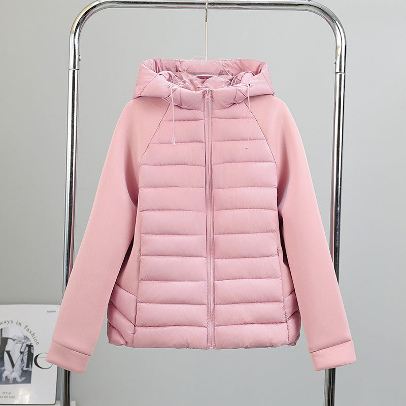 Women’s Hybrid Hooded Puffer Jacket with Padded Front