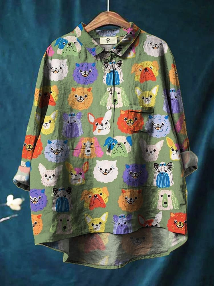 Women's Dog Print Shirt