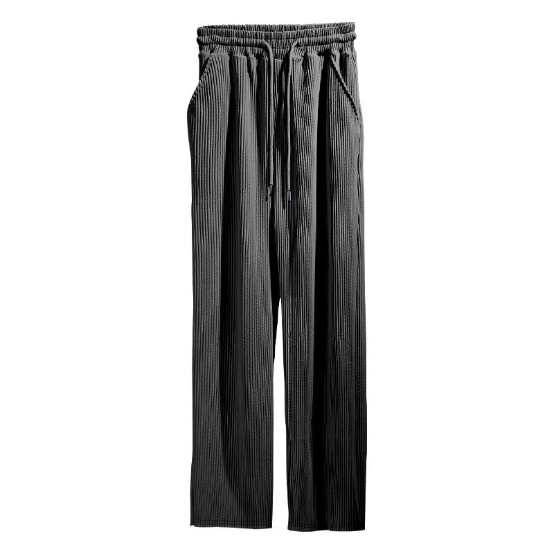 Pantalon droit côtelé pour homme avec cordon de serrage