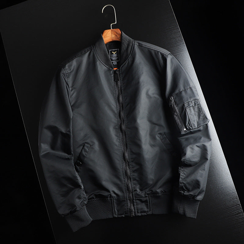 Men’s Lightweight Bomber Jacket with Utility Sleeve Pocket