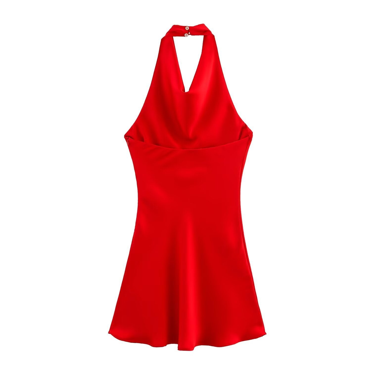 Halterneck Mini Dress with Cowl Neck Detail