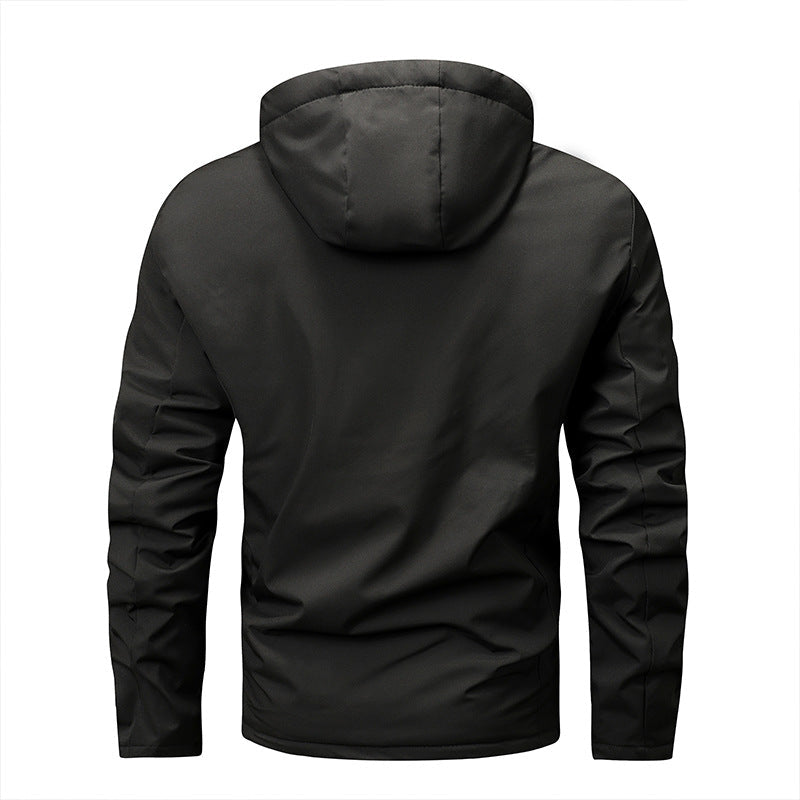 Men’s Hooded Outdoor Jacket with Zip Pockets