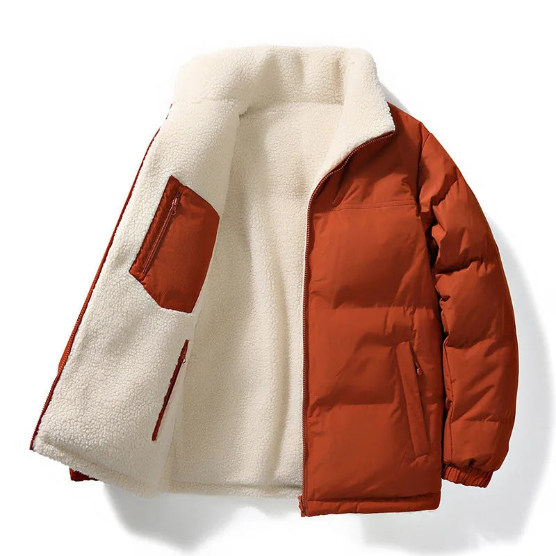 Men's Reversible Puffer Jacket | Sherpa Lined Winter Coat