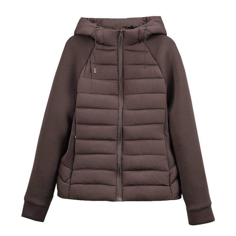 Women’s Hybrid Hooded Puffer Jacket with Padded Front