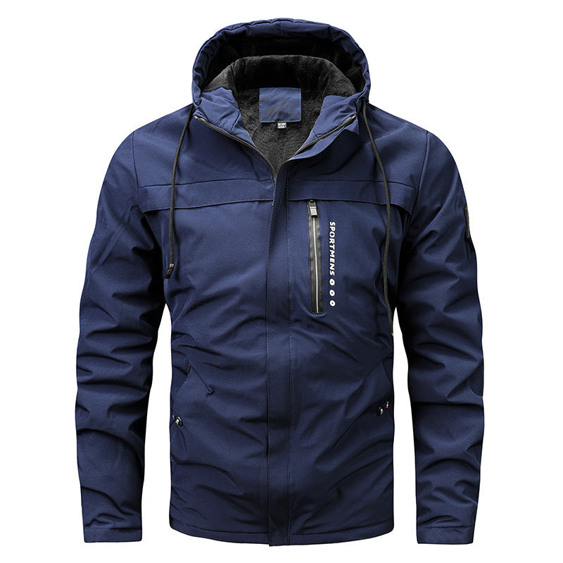 Men’s Hooded Outdoor Jacket with Zip Pockets