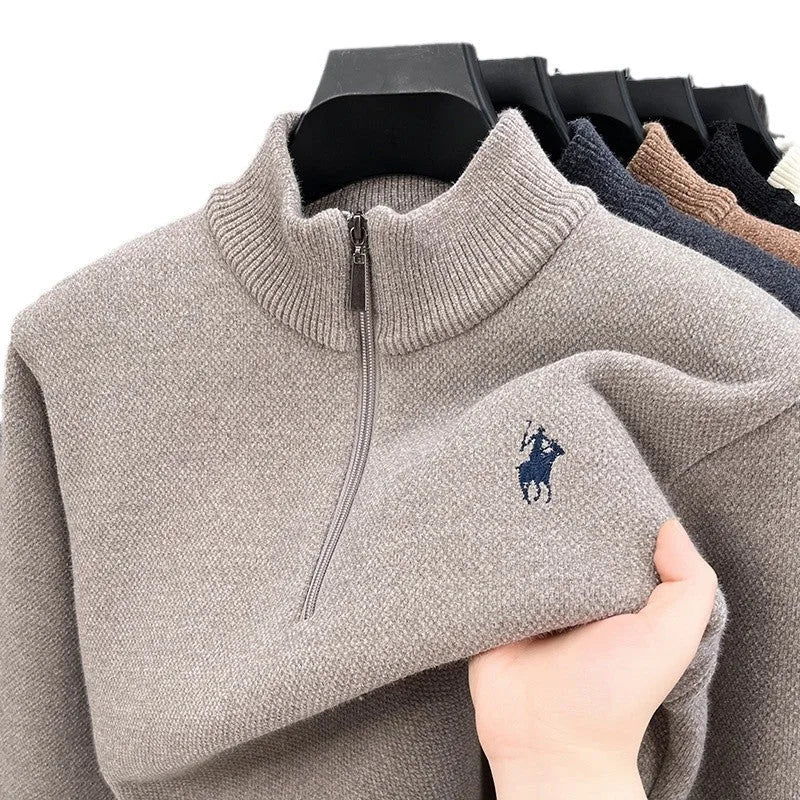 Men's Zip-Up Fleece Sweatshirt | Mock Neck