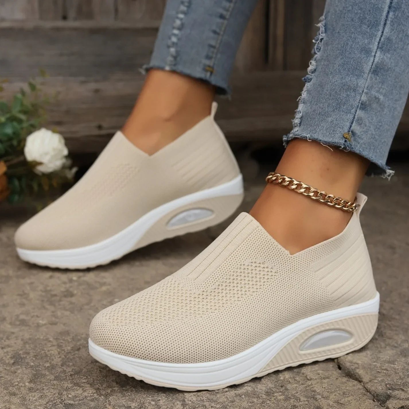 Women's Slip-On Air Cushion Walking Trainers
