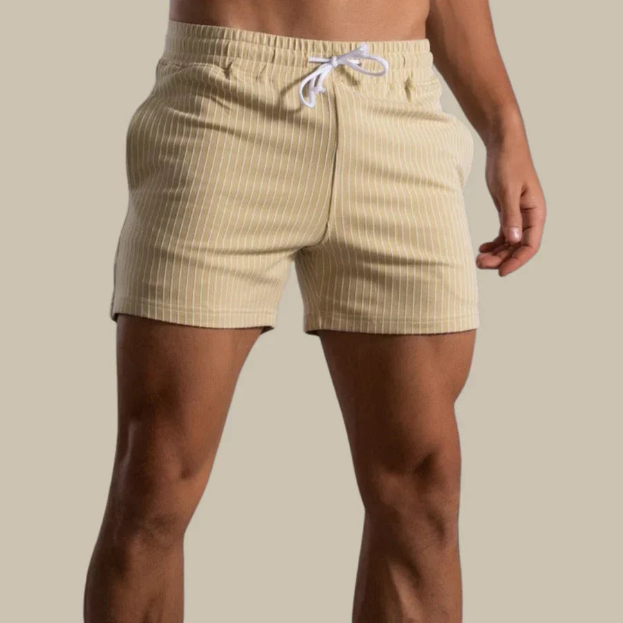 Men's Striped Shorts with Drawstring Waist