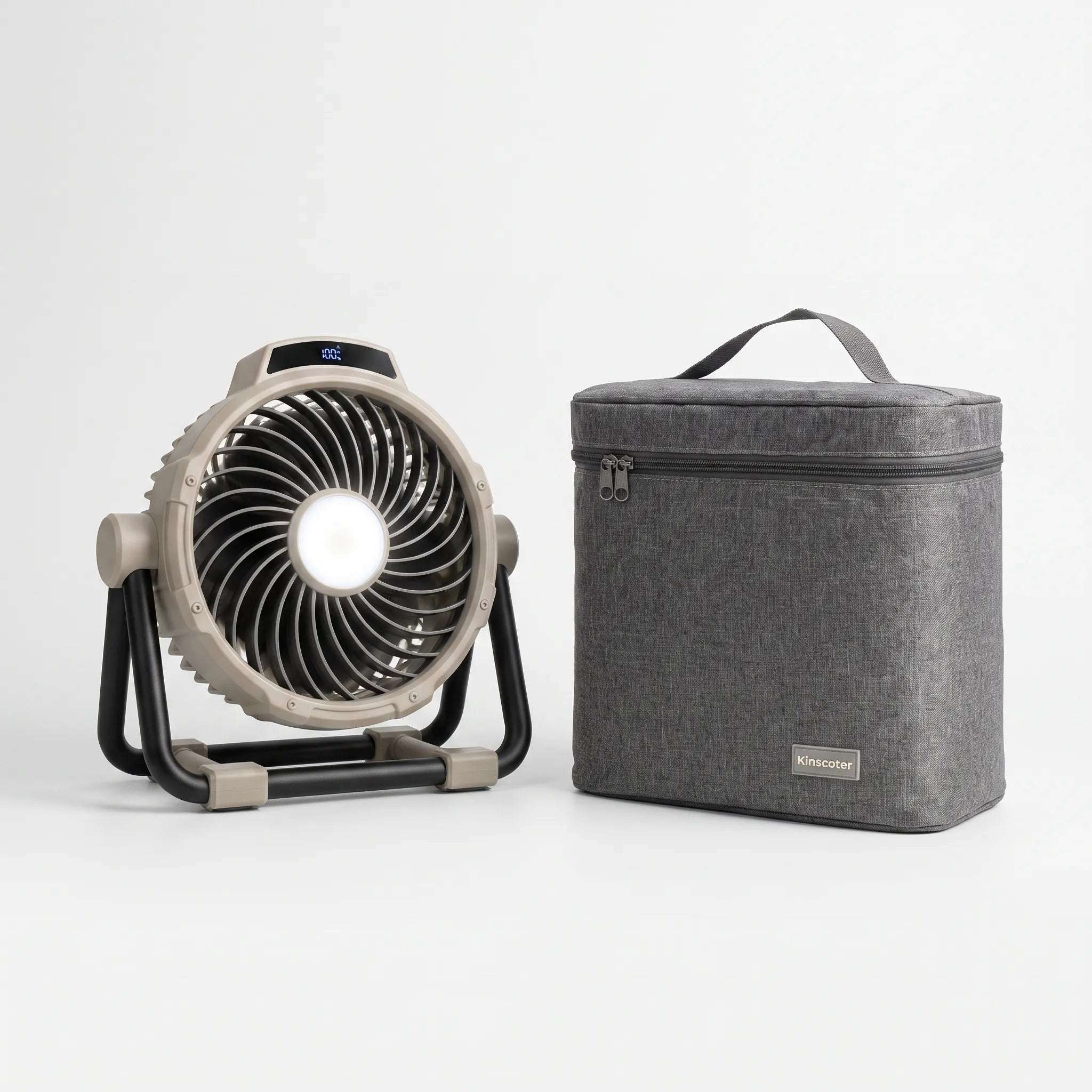 Camping Fan with LED Light and Carry Case