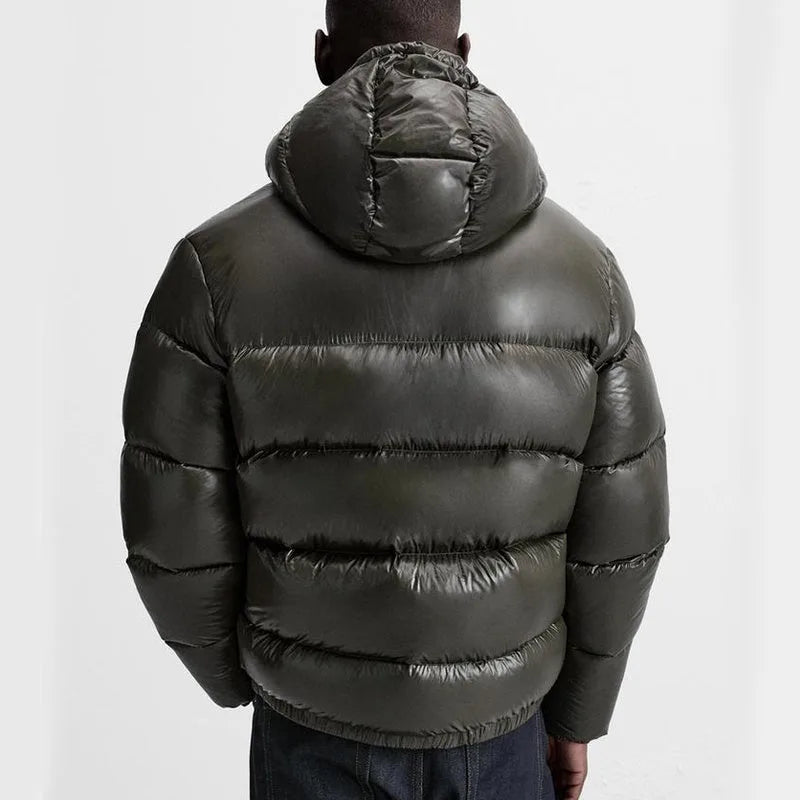 Men's Quilted Puffer Jacket | Hooded Winter Coat