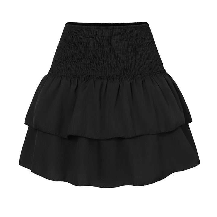 Printed Mini Skirt with Smocked Waist and Tiered Ruffle Hem