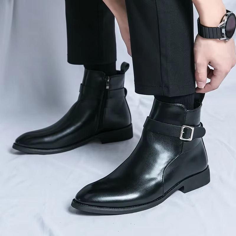 Męskie skórzane sztyblety | klasyczne buty do kostki