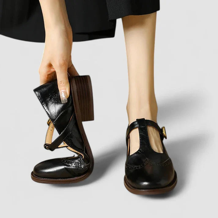 Women's Leather Look Mary Jane Shoes