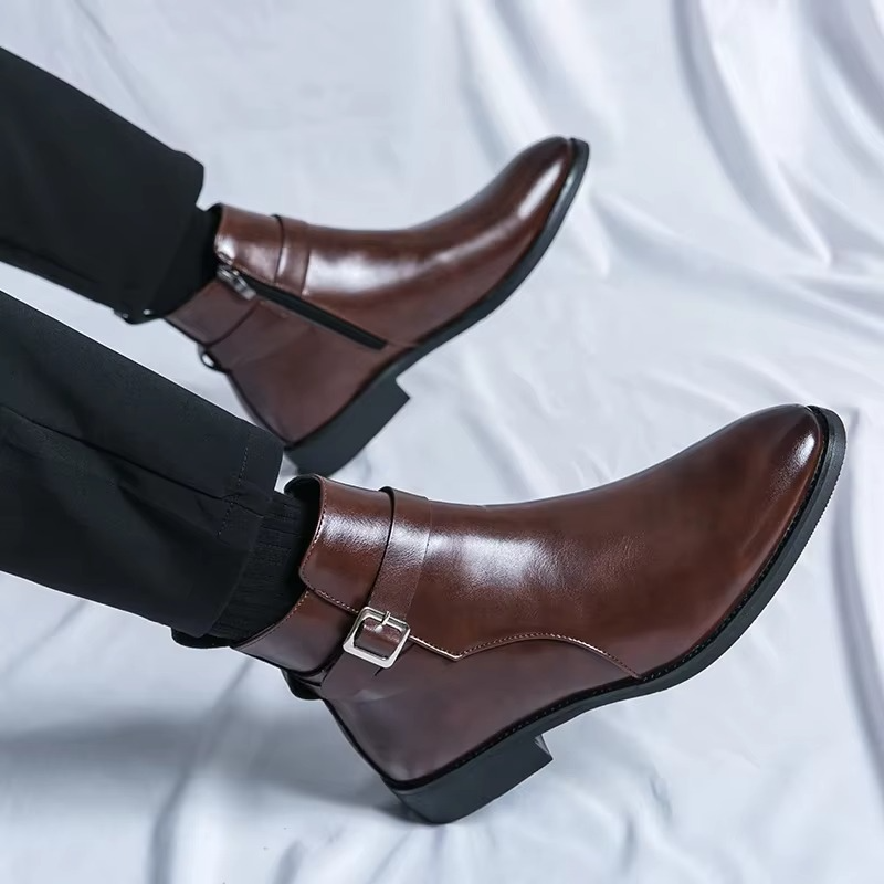 Męskie skórzane sztyblety | klasyczne buty do kostki